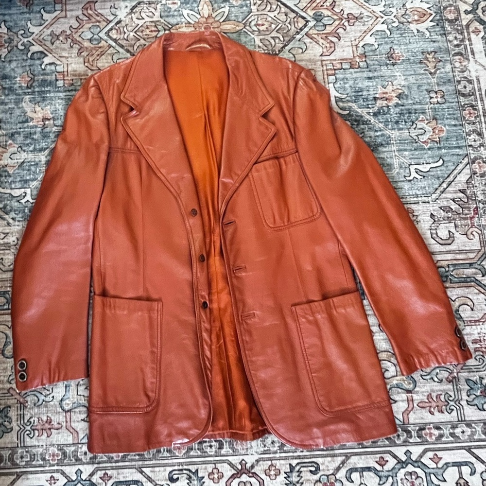Camel Leather Coat